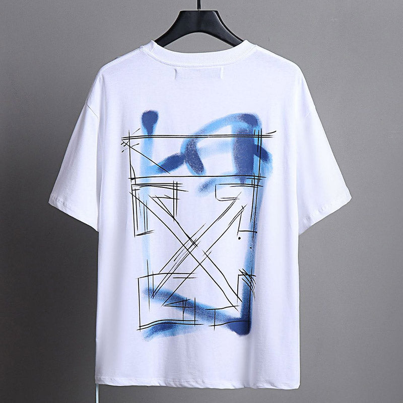 OFF-WHITE Blue Arrow Pattern T-Shirt