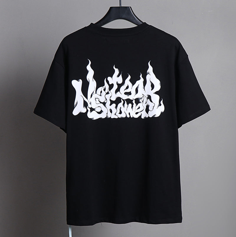 OFF-WHITE "No Fear" Flame Gothic Graphic T-Shirt