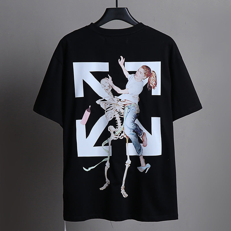 OFF-WHITE "Pascal Skeleton" Girl & Skeleton Graphic T-Shirt