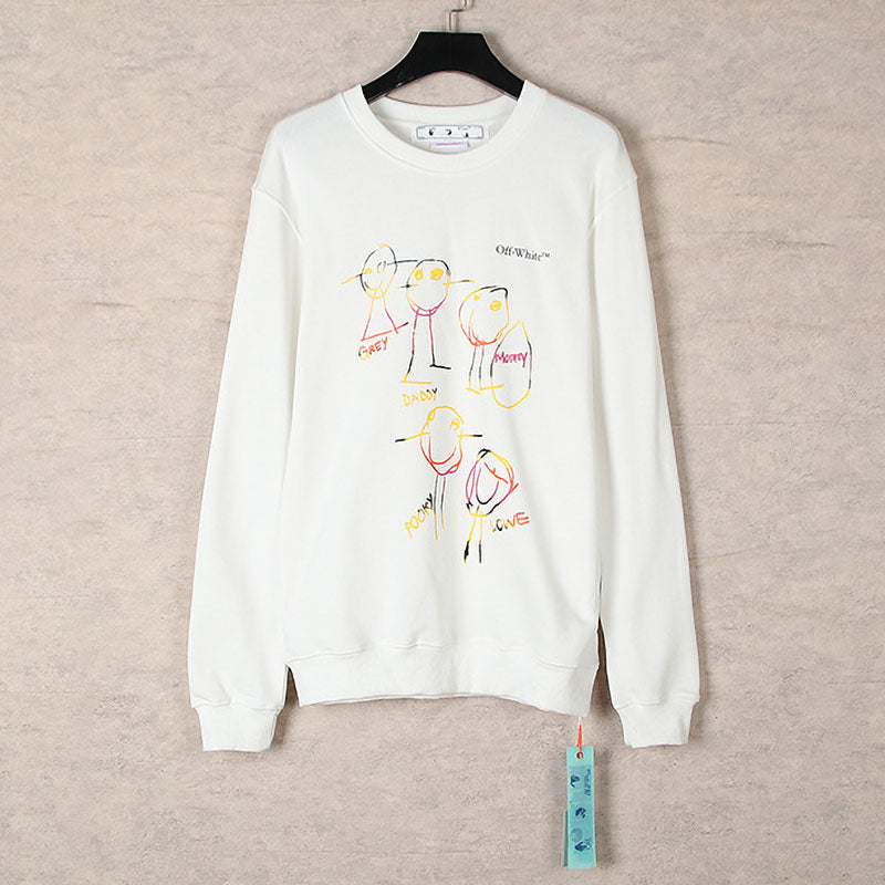 Off-White Cartoon Line Character Crewneck Sweatshirt