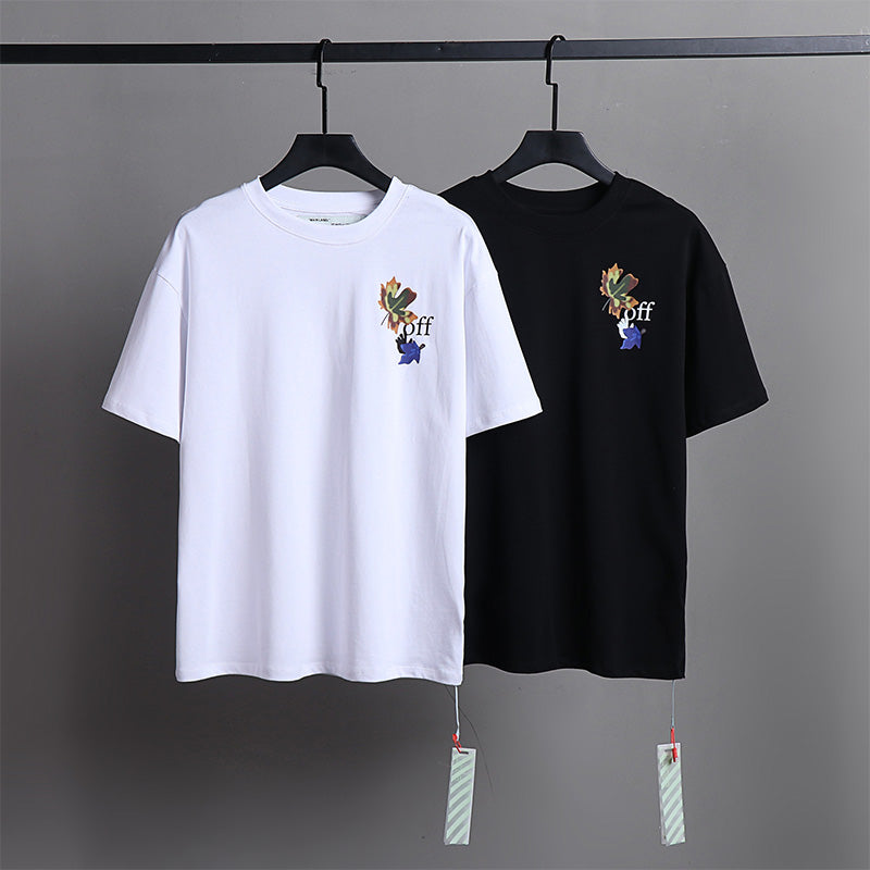 OFF-WHITE "Autumn Leaves" Floral Arrow Graphic T-Shirt