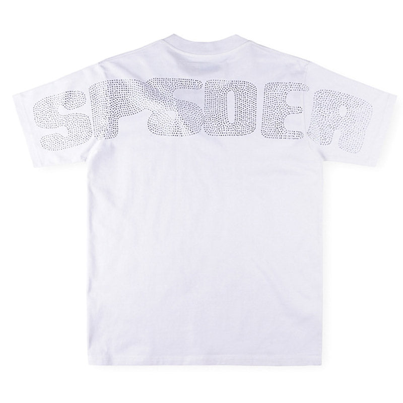 Sp5der Rhinestone Silk Tee – Premium Graphic Streetwear