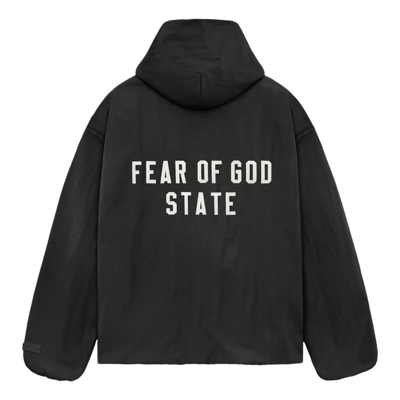 Fear Of God STATE Textured Nylon Hooded Jacket – Black