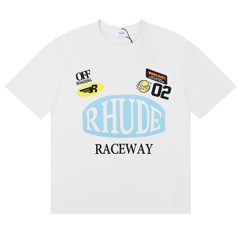 RHUDE T-Shirt – Apricot / White / Black