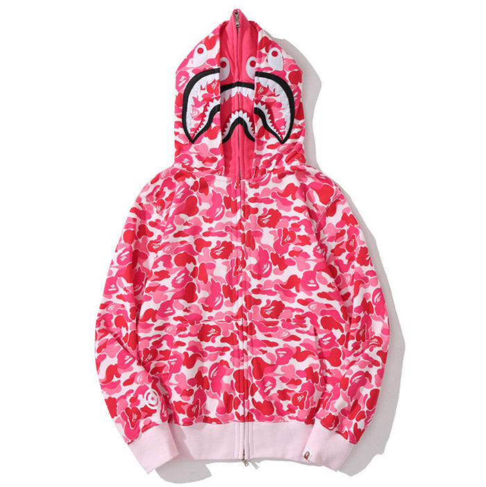 BAPE Big ABC Camo Shark Double-Hood Hoodie & Shorts Set