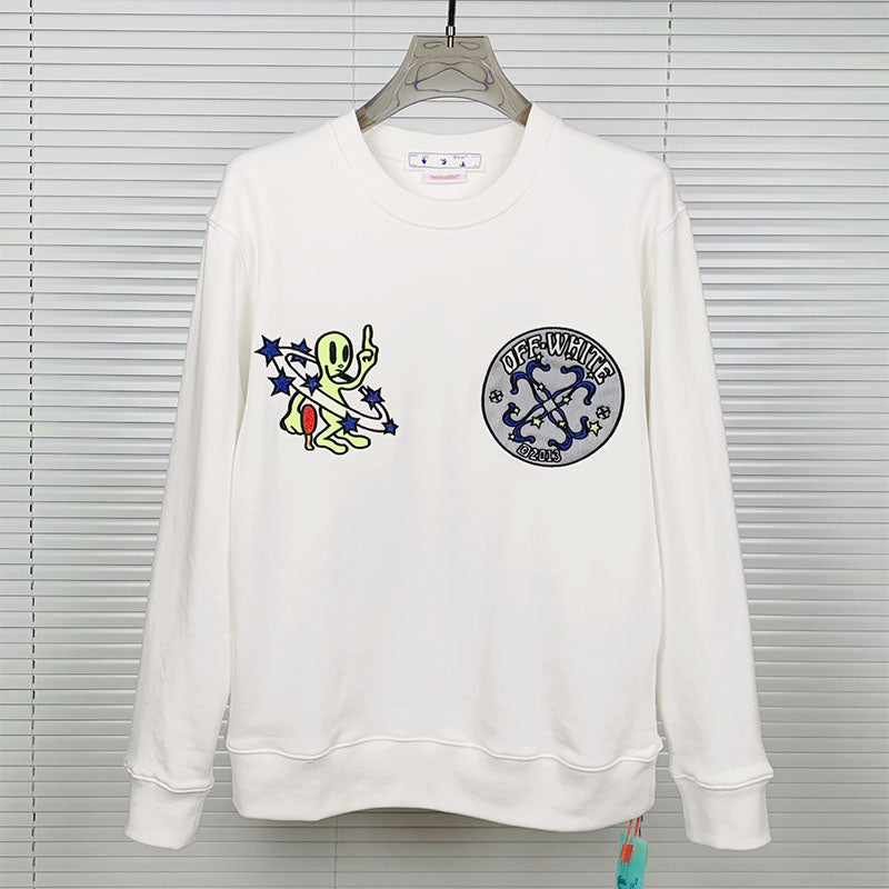 Off-White Alien Pattern Arrow Crewneck Sweatshirt