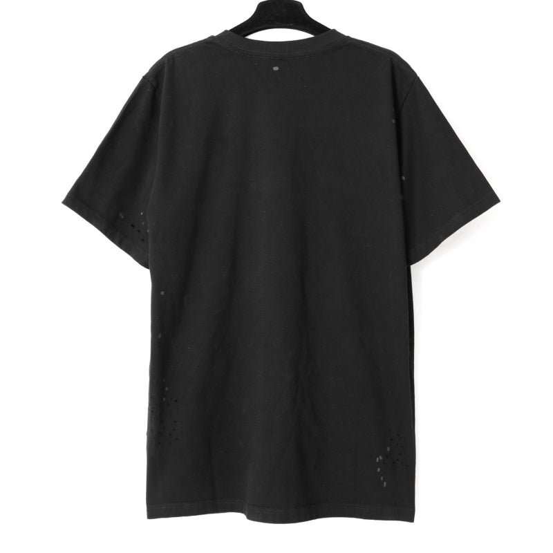 Palm Angels Crystal Arch Logo Distressed T-Shirt
