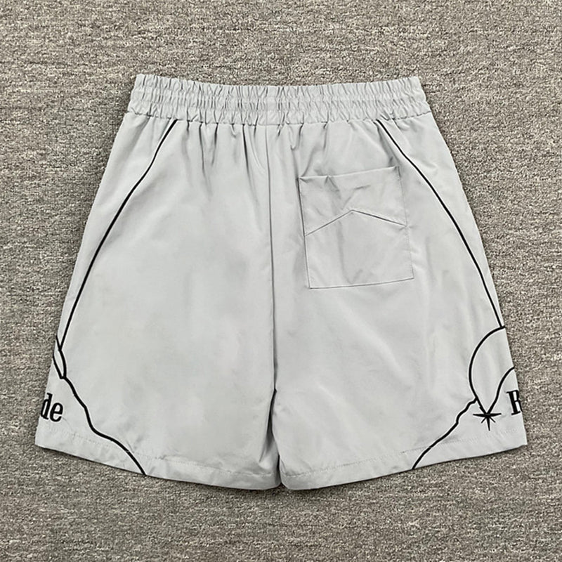 RHUDE Moonlight Pista Cloud Outline Sport Shorts – Black / Gray