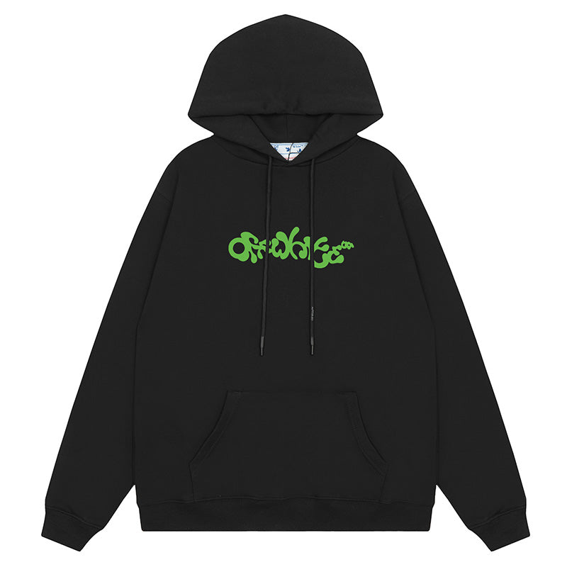 Off-White Arrow Logo Pullover Hoodie — White / Black