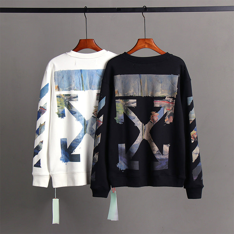 Off-White Classic Monet Oil Painting Arrow Crewneck Sweatshirt