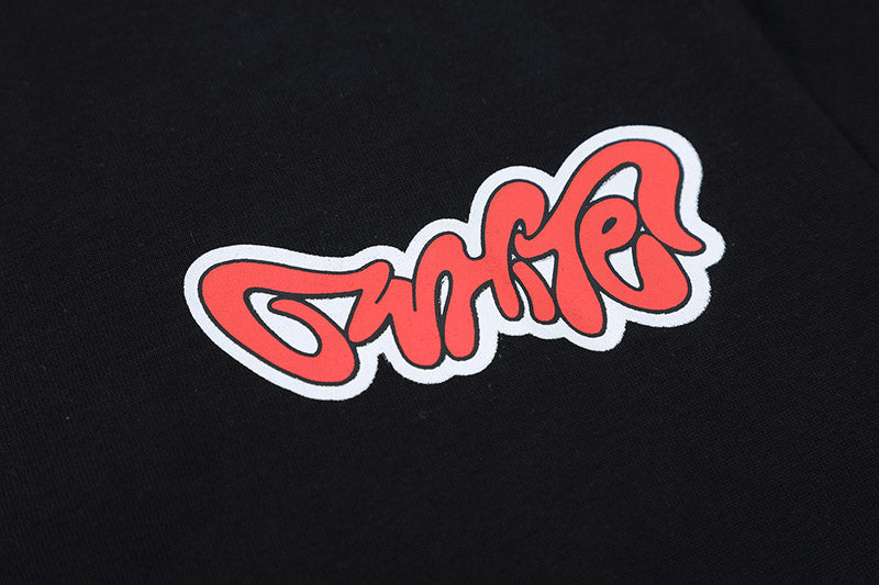 Off-White Creative Cartoon Letter Round Neck T-Shirt