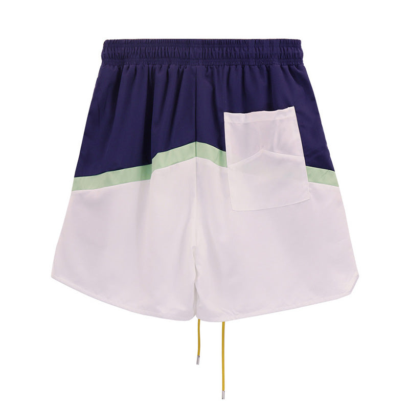 RHUDE Awakening Colour-Block Logo-Print Twill Drawstring Shorts