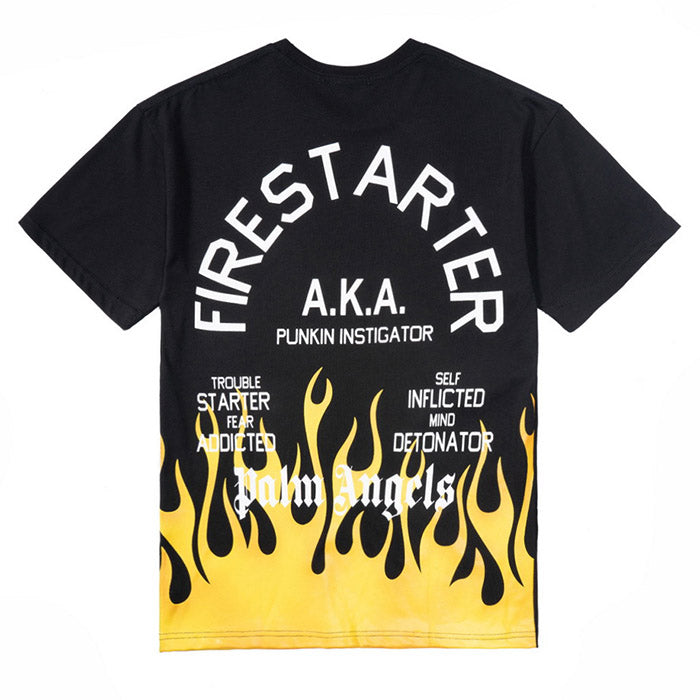 Palm Angels Racing Flames Hem Print Oversized T-Shirt