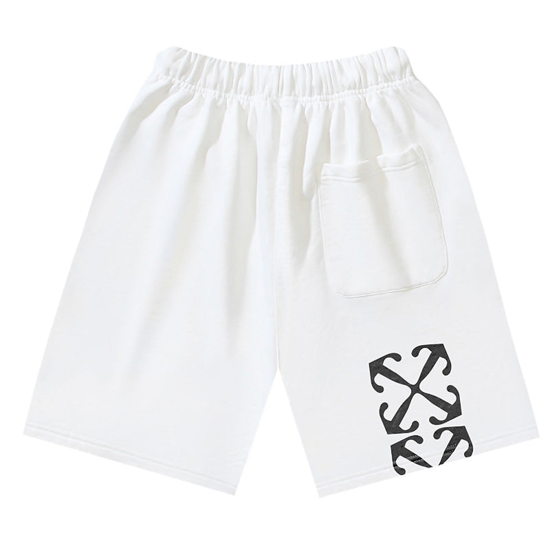 OFF-WHITE "Madonna & Child" Caravaggio Art Print Cotton Sweatshorts