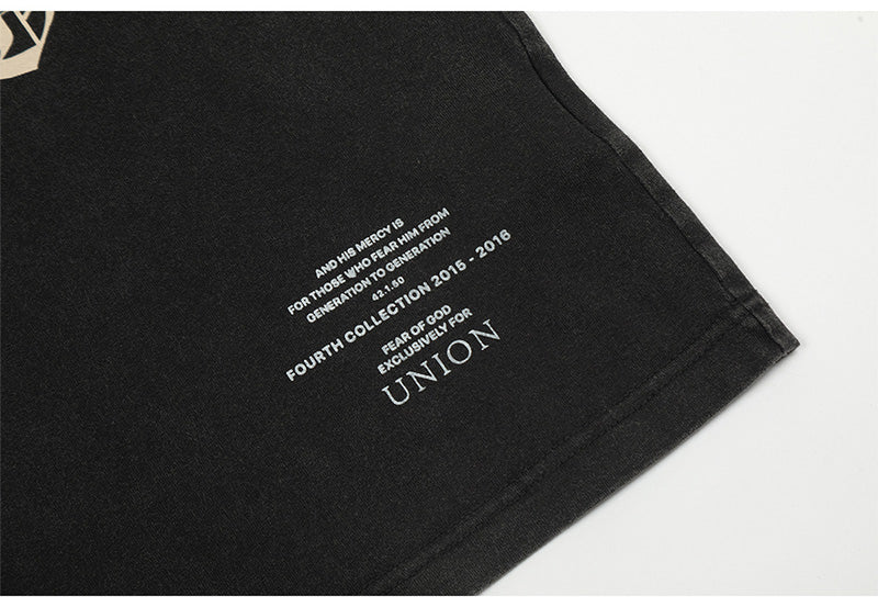 Fear of God Washed Distressed Oversized T-Shirt – Black