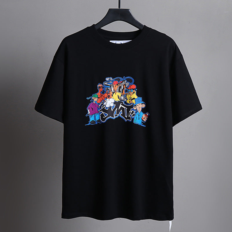 OFF-WHITE "Graff Pupp" Skate Graffiti Cartoon Graphic T-Shirt