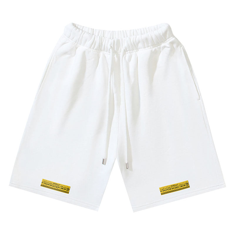 OFF-WHITE "Measuring Tape" Arrow Fill Cotton Sweatshorts