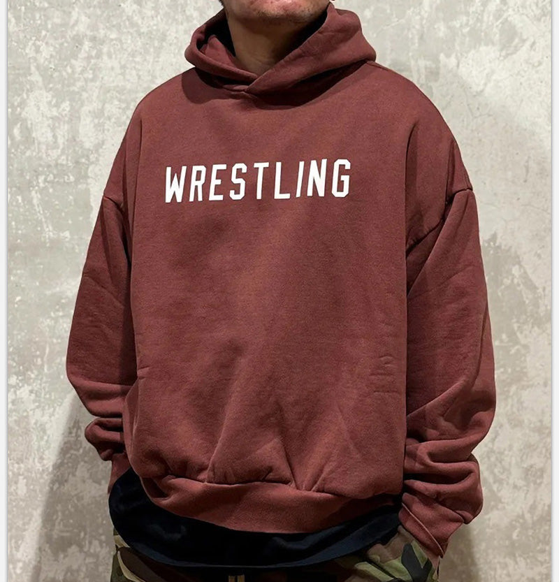Fear Of God Essentials WRESTLING Heavy Fleece Hoodie – Crimson Red