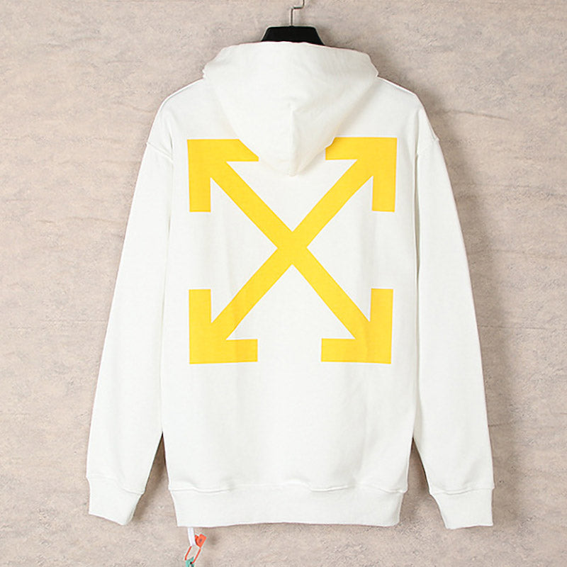 OFF WHITE Caravaggio Taped Graphic Hoodie – White & Black