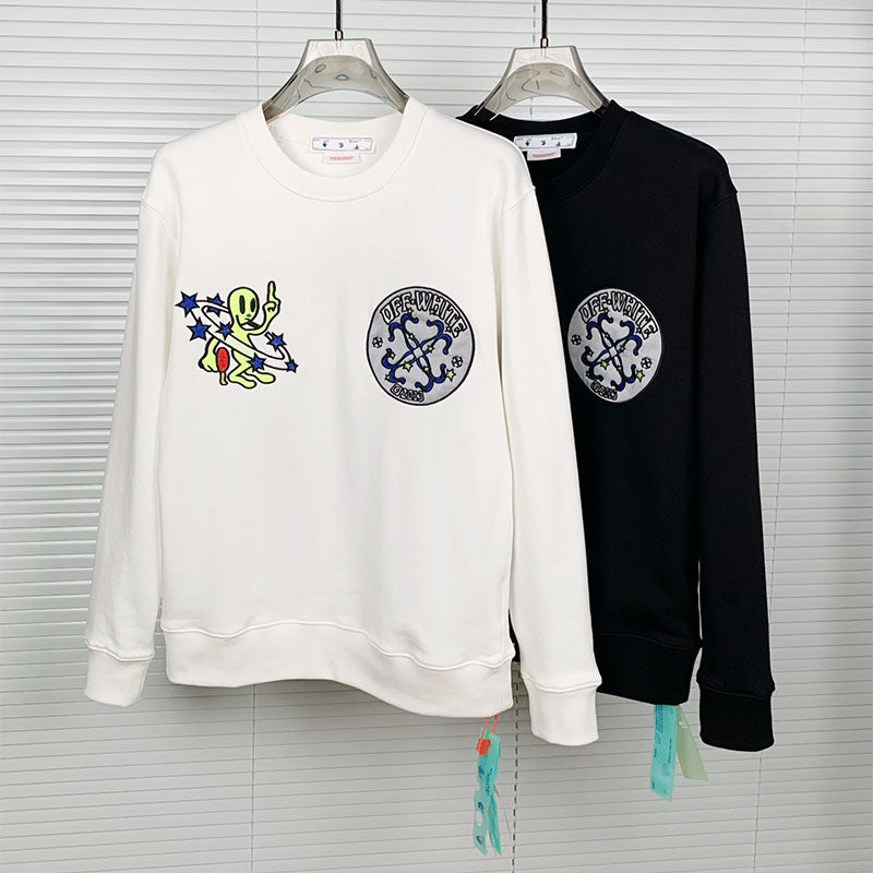 Off-White Alien Pattern Arrow Crewneck Sweatshirt