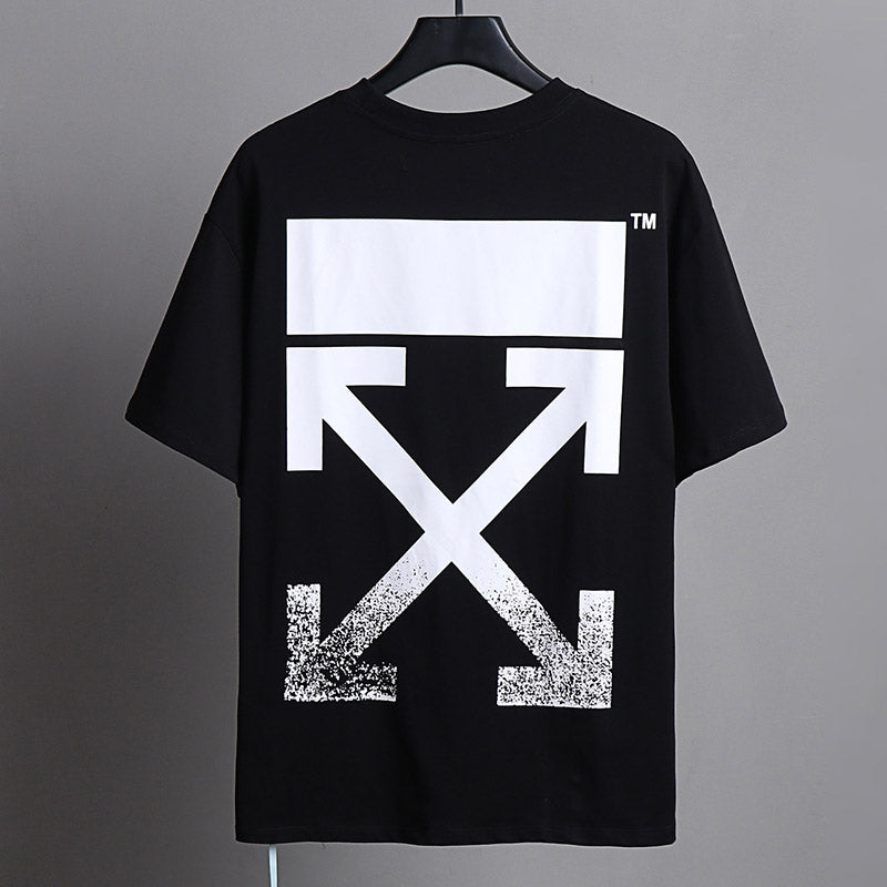 OFF-WHITE Black & White Printed Arrow Pattern T-Shirt