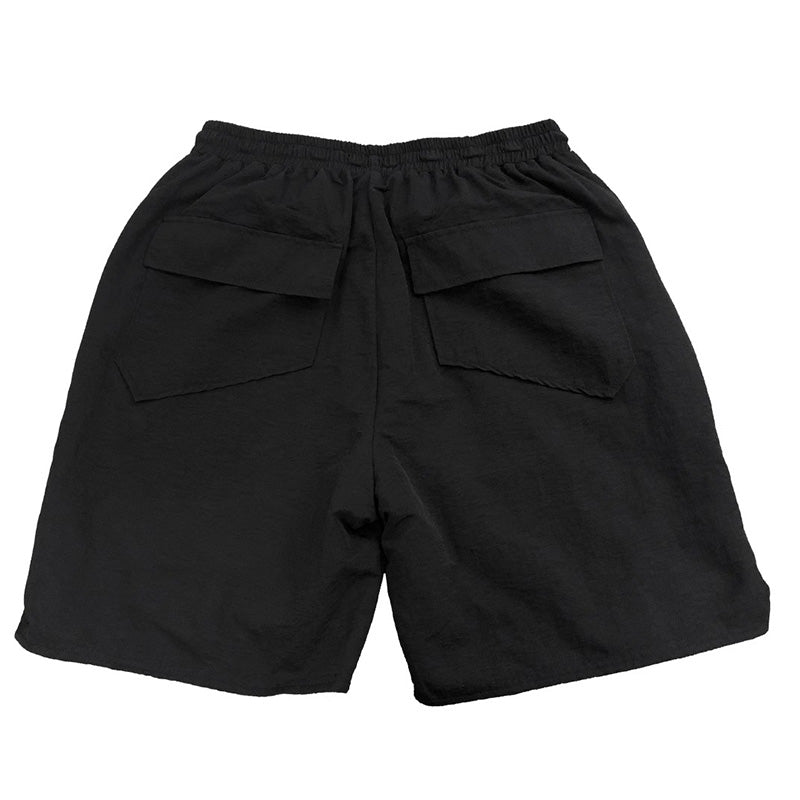 RHUDE 3M Reflective Letters Mesh Drawstring Shorts – Black