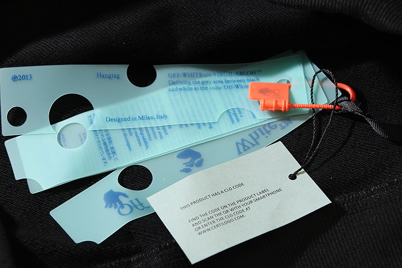 OFF WHITE Caravaggio Pink Taped Diptych Hoodie – White & Black