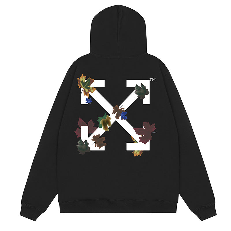 Off-White Leaves Arrows Hoodie — Black / White