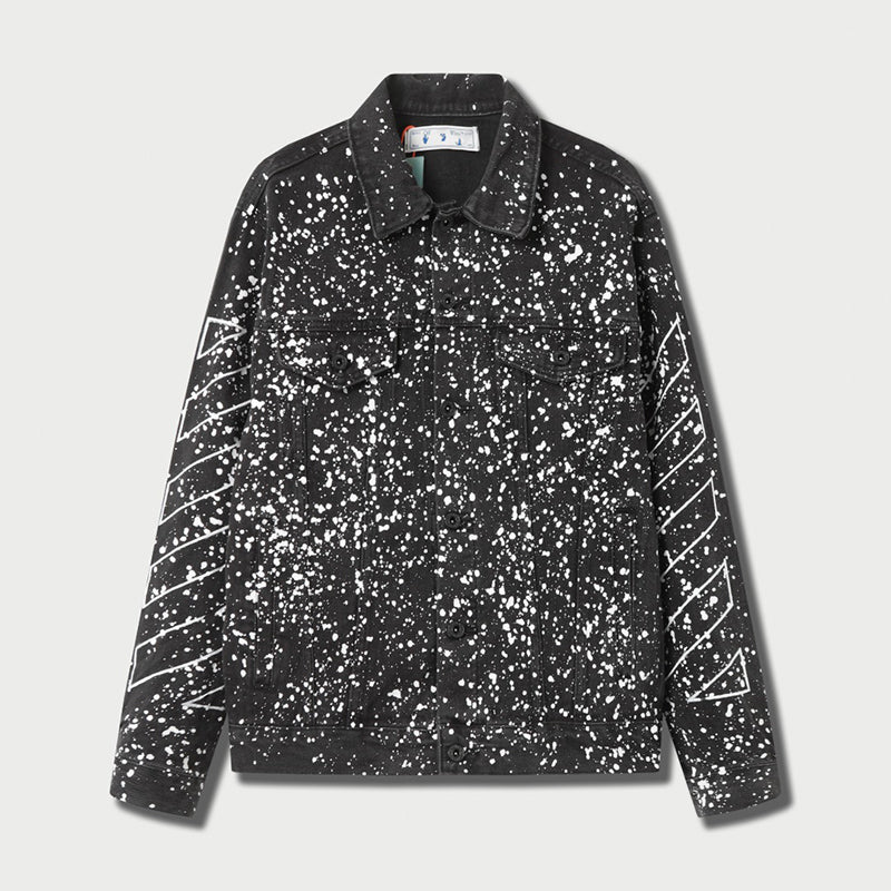 OFF WHITE Paint Skate Denim Jacket – Blue & Black