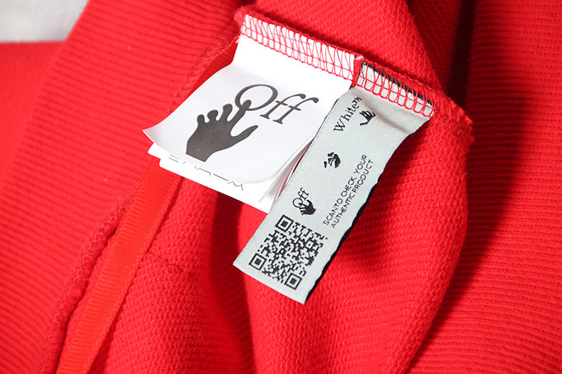 OFF WHITE Mona Lisa Frame Pattern Hoodie – Red, White & Black