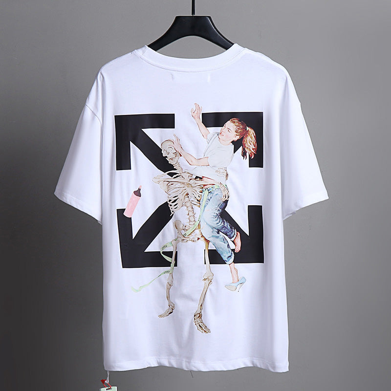 OFF-WHITE "Pascal Skeleton" Girl & Skeleton Graphic T-Shirt
