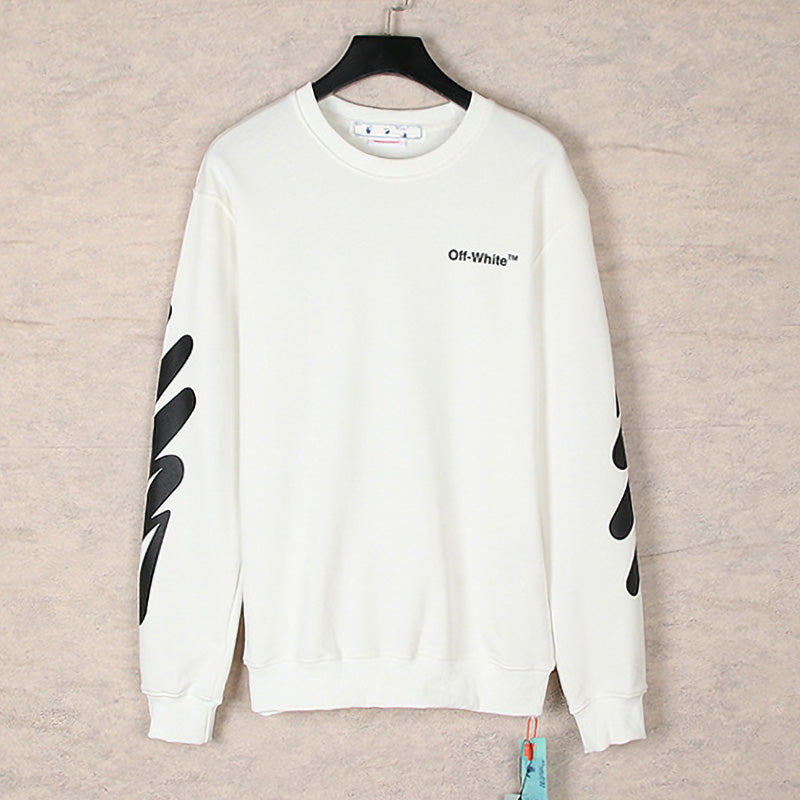 Off-White Wavy Arrows Pattern Crewneck Sweatshirt