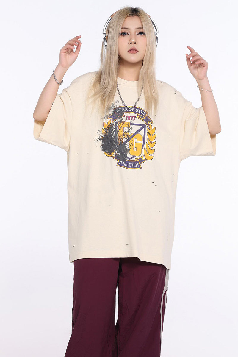 Fear of God Wheat Print T-Shirt – Apricot / White / Black