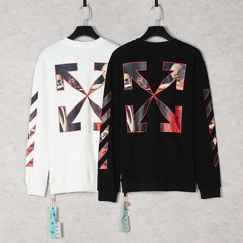 OFF-WHITE Caravaggio Oil Painting Graphic Pullover Sweatshirt