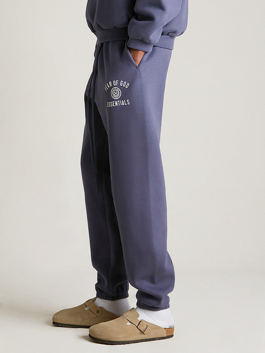 Fear Of God Essentials Varsity Crest Logo Fleece Sweatpants – Ocean Blue