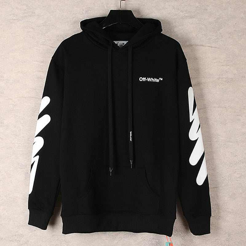 OFF WHITE Essential Hoodie – Black & White