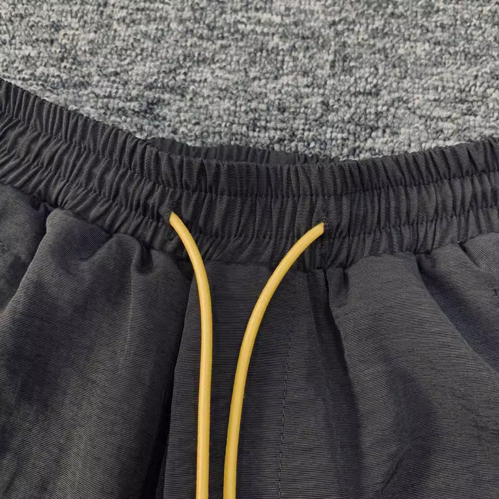 RHUDE 3M Reflective Letters Mesh Drawstring Shorts – Black