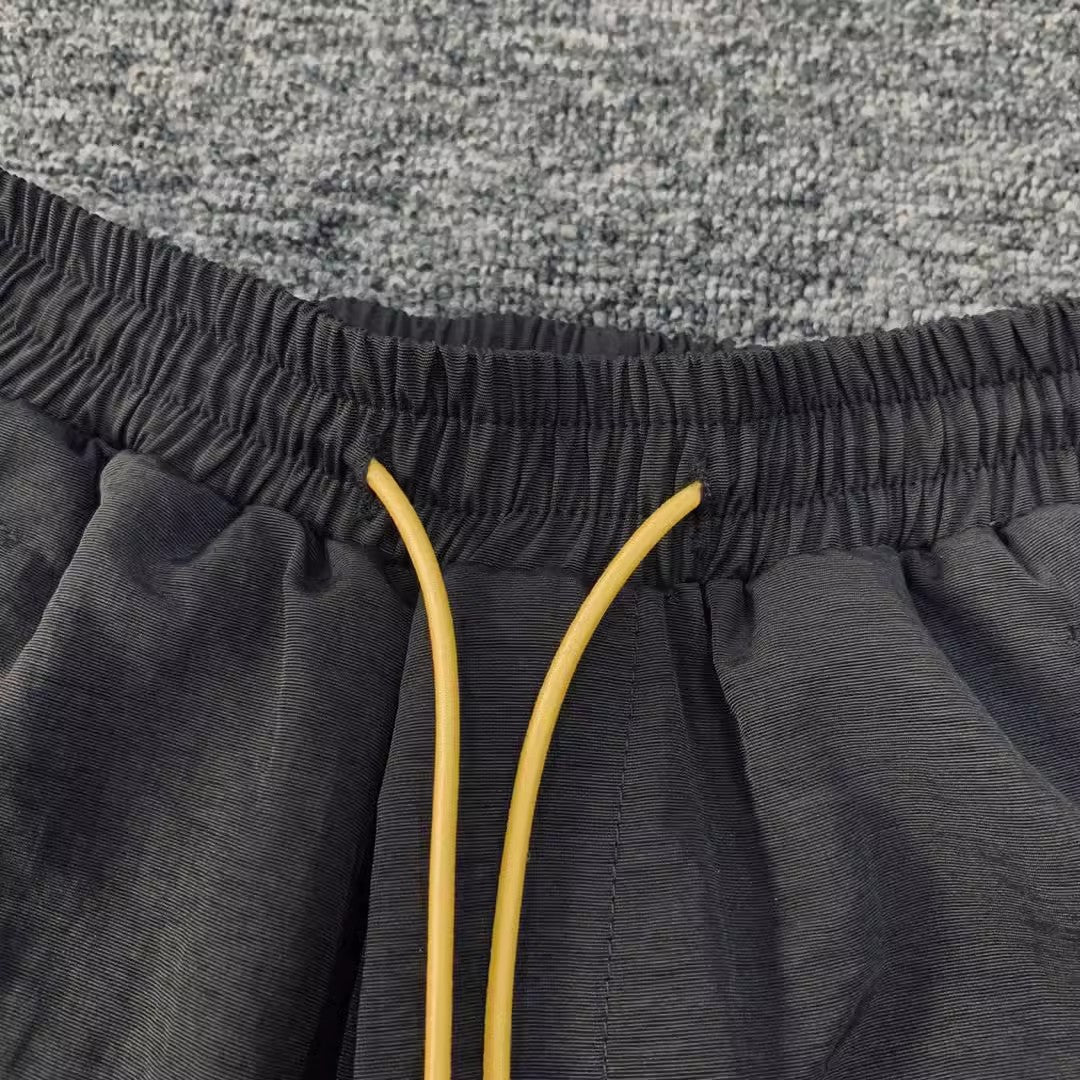 RHUDE 3M Reflective Letters Mesh Drawstring Shorts – Black