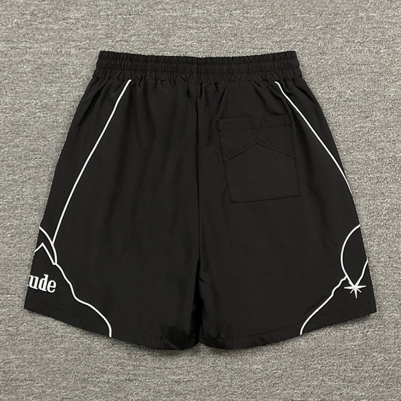 RHUDE Moonlight Pista Cloud Outline Sport Shorts – Black / Gray