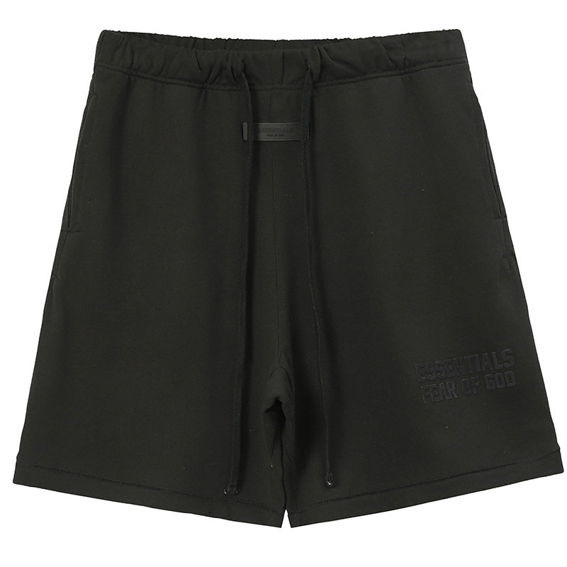 Fear of God Season 8 Flocked Letter Print Shorts – Ivory / Dim Gray