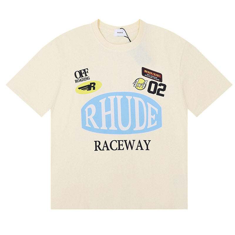 RHUDE T-Shirt – Apricot / White / Black