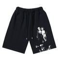 OFF-WHITE "Madonna & Child" Caravaggio Art Print Cotton Sweatshorts