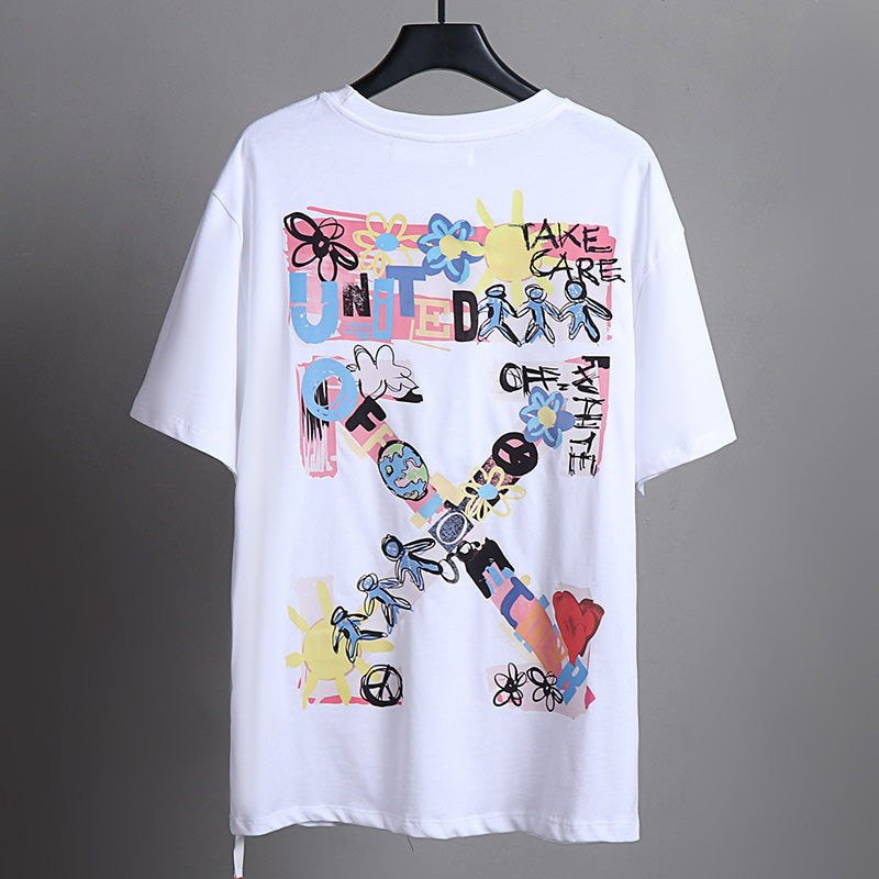 OFF-WHITE "OW Together" Colorful Graffiti Graphic T-Shirt