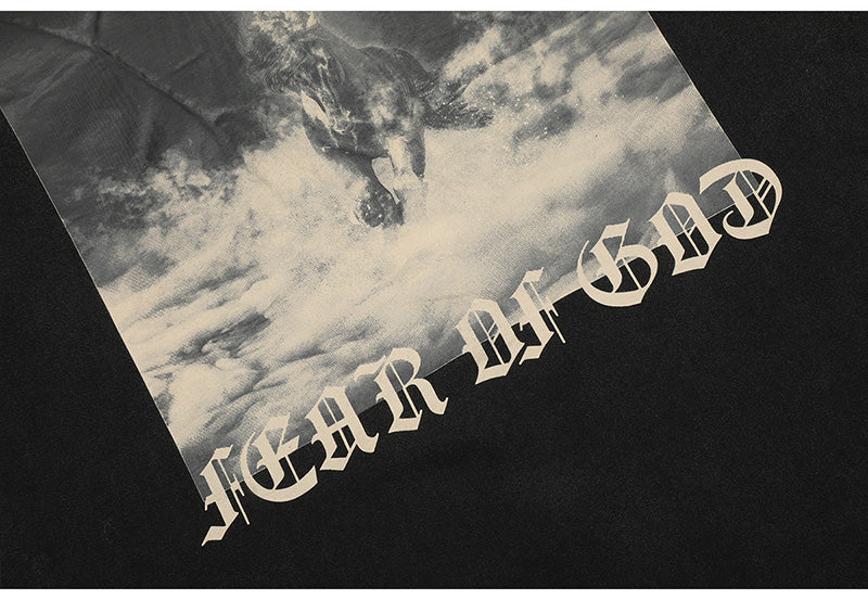 Fear of God Washed Distressed Oversized T-Shirt – Black