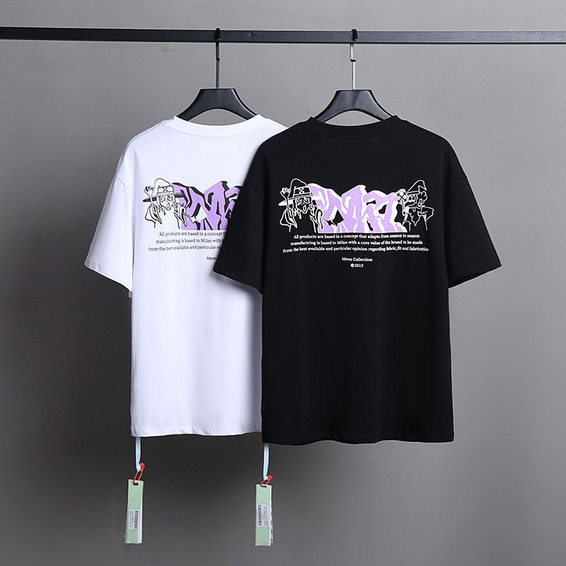 Off-White Alphabet Arrow Pattern T-Shirt (White/Black)