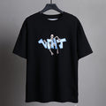 OFF-WHITE "Skeleton WHT" Graffiti Cartoon Graphic T-Shirt
