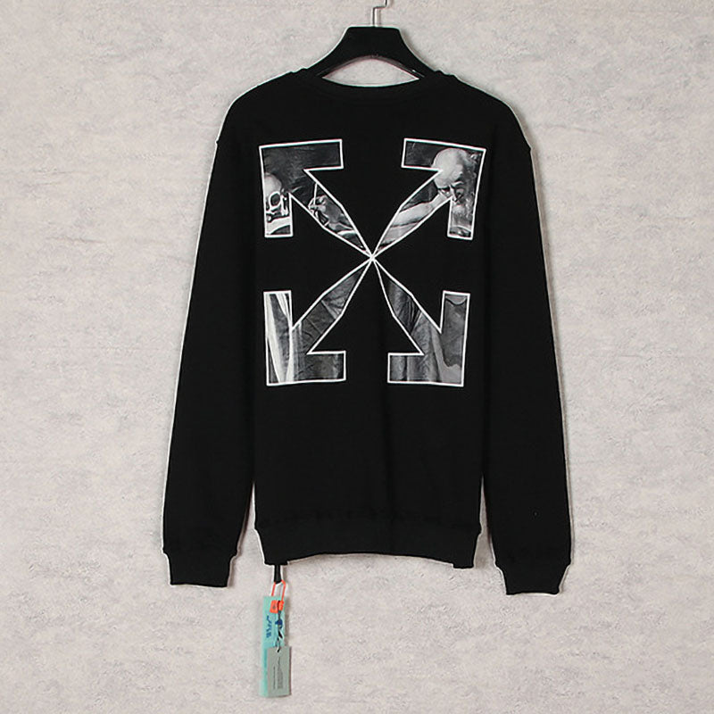 Off-White Caravaggio Black & White Oil Painting Arrow Crewneck Sweatshirt