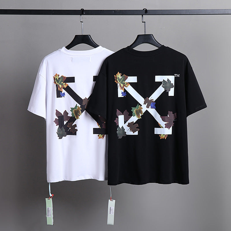 OFF-WHITE "Autumn Leaves" Floral Arrow Graphic T-Shirt