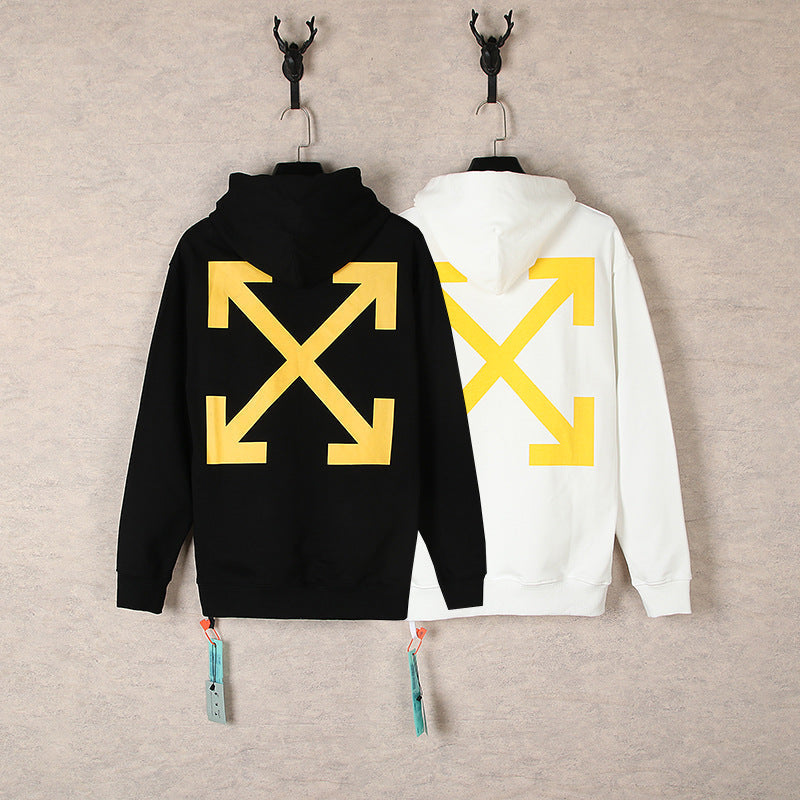 OFF WHITE Caravaggio Taped Graphic Hoodie – White & Black