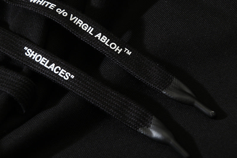 OFF WHITE Caravaggio Taped Graphic Hoodie – White & Black